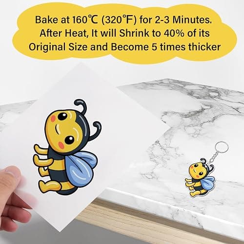 CRTWDMAN 161 Pcs Shrink Paper Keychain Kit,with 30 Pcs Shrinky Plastic Sheets 7.9"x5.7",Hole Punch,Lobster Clasps,Jump Rings DIY Crafts for Adults and Teens thumbnail 4