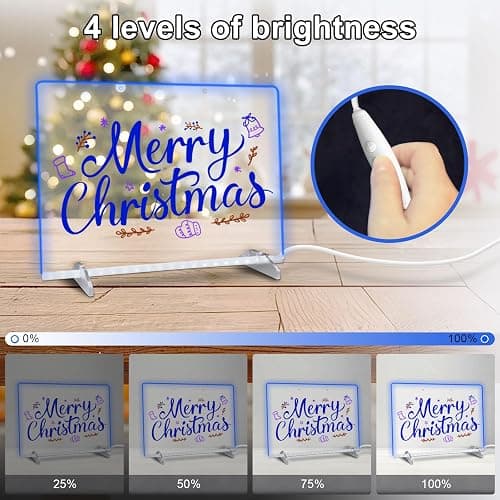 Lumiboard Led Drawing Board with 8 Colors, 13"x10" Acrylic Dry Erase Board with 13 Light Effects, Glow Doodle Board Gifts for Kids for Easter Halloween Christmas Birthday Gifts Presents thumbnail 5