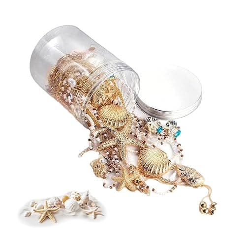 RRCJXLQDSF Ocean Mystery Jewelry Jar, Boho Style Surprise Box Mystery Jars Full of Jewelry (Necklace, Bracelets, Earrings, Rings) Romance From The Ocean Accessories for Women (10 Random Pieces) - Image 1