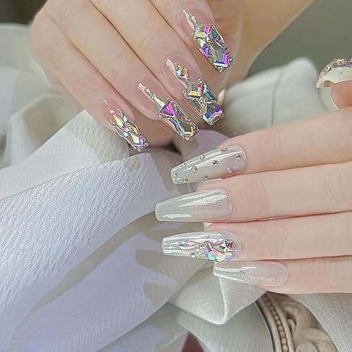 Kaipheiquan Nail Rhinestones Kit, 18 Types of 900 Special-Shaped Diamonds + 3200 Flat-Bottomed Nail Rhinestones, Nail Crystal DIY Crafts Gemstones for Nail, Shoes, Clothes, Jewels thumbnail 4