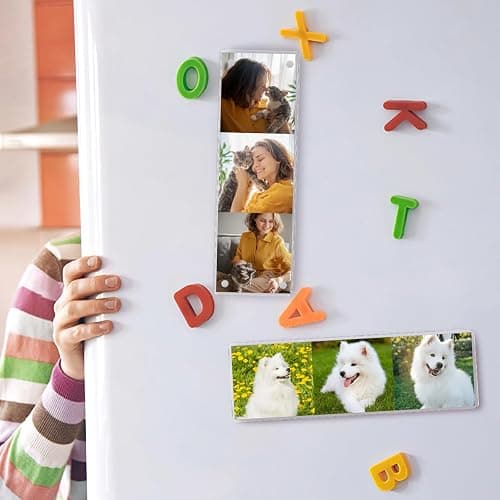 4 Pcs 2x6 Acrylic Photobooth Magnet Frame, Picture Strip Holder for Fridge | Clear Acrylic Frame with Strong Magnets, Perfect for Displaying Photo Strips on Refrigerators, Lockers, Desks, and more thumbnail 2