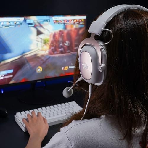 Redragon H510 Zeus White Wired Gaming Headset - 7.1 Surround Sound - Memory Foam Ear Pads - 53MM Drivers - Detachable Microphone - Multi Platforms for PC, PS4/3 & Xbox One/Series X, NS thumbnail 8