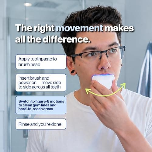 Autobrush Sonic Pro Electric Toothbrush – Only ADA Accepted U-Shaped Brush, Clinically Proven Up to 5.1X Better Cleaning, 30-Second Full Mouth 360 Clean, Rechargeable, Waterproof, Black, Men's Regular thumbnail 4