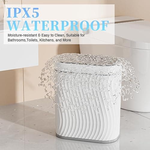 Ogikey Bathroom Small Trash Can with Automatic Touchless Lid, 2.6 Gallon Smart Garbage Can Narrow Waterproof Trash Bin for Bedroom, Office, Living Room thumbnail 5