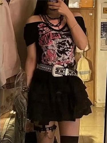 Cutecore Harajuku Y2k Baby Tee Cute Kawaii Emo Grunge Shirt Women Vintage Graphic Tees Short Sleeve Alt Tops 2000s thumbnail 3