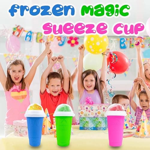 Hoinvaet Magic Slushy Maker Squeeze Cup Slushie Maker, Homemade Milk Shake Maker Cooling Cup Squee DIY Birthday Gifts for Kid (Pink) thumbnail 6
