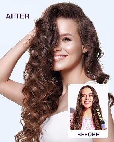 Rotating Curling Iron 1 Inch for All Hair Types-Rapid Heating Automatic Curling Iron Self Curling Wand-Dual Voltage Auto Rotating Hair Curler for Curls and Waves - 1 inch - Pink thumbnail 8