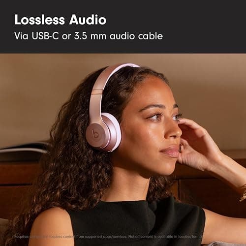Beats Solo 4 - Wireless On-Ear Bluetooth Headphones, Up to 50-Hour Battery Life, Ultra-Lightweight Comfort, Powerful and Balanced Sound, Apple & Android Compatible - Metallic Pink thumbnail 6