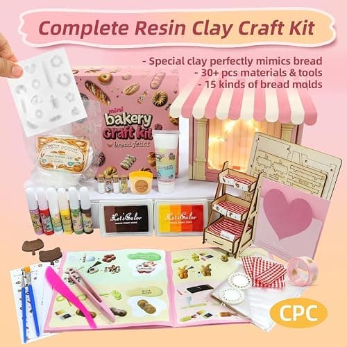 iLAND Crafts Kits for Girls Ages 8-12 Molding Air Dry Clay for Kids Art Kits for Girls Ages 10-12 DIY Mini Dollhouse Food Toys For 7 9 10 Year Old Kids Tween Cute Birthday Gifts Creative Christmas Fun thumbnail 3