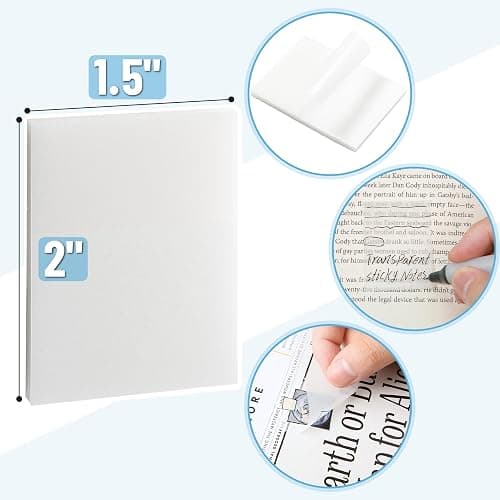 Mr. Pen- Small Transparent Sticky Notes, 1.5"x2", 20 Pads, 1000 Sheets, Mini See Through Self-Adhesive Notes Bulk for Bible Journaling and Studying, Water-Resistant, Clean Removal thumbnail 3