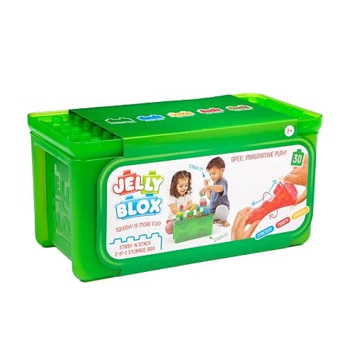 Jelly Blox Stash 'N Stack 2-in-1 Storage Case, 30 Blocks Toddler/Preschool | Building Blocks Kids Can Squeeze & Stretch | MESH ACCREDITED | Safety Tested & Ouch-Free | Sensory Play Toy Ages 2+ thumbnail 8