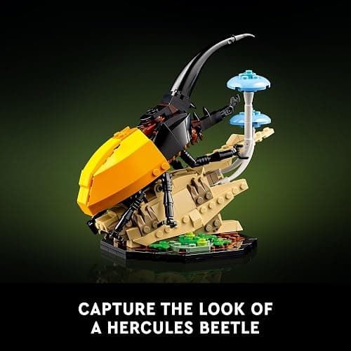 LEGO Ideas The Insect Collection, Fun Gift for Nature Lovers, with Life-Size Blue Morpho Butterfly, Hercules Beetle and Chinese Mantis Display Models, Bug Building Set and Nature Décor, 21342 thumbnail 4
