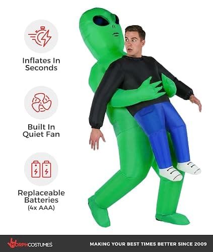 Morph Inflatable Costume Alien, Inflatable Alien Costume Adult, Aliens Costumes Adults, Blow Up Costumes for Adults thumbnail 3