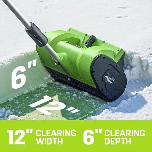 STEELITE 21V Cordless Snow Shovel, 12" Electric Snow Shovel with Directional Plate, 4.0Ah Battery & Charger, 20FT Throw Distance, 300lbs/min Snow Removal, Lightweight 9.9lb for Driveway & Steps thumbnail 4