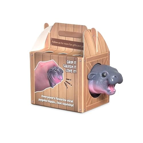 Squishmy Hippo – Pygmy Hippo-Inspired Squishy Stress Relief Toy – Adorable Silicone Desk Companion – Satisfying Squeeze for Anxiety Relief – 3.8” Cute Animal Fidget Gift for Adults & Teens thumbnail 5