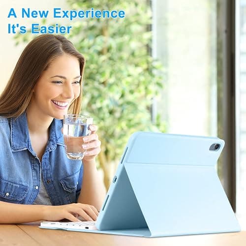 TQQ for iPad 10th Generation Case with Keyboard (10.9", 2022),iPad Keyboard Case for 10.9" 10th Gen, Detachable - Pencil Holder - Flip Stand Cover - Keyboard Case for iPad 10th Gen 10.9 inch 2022 Blue thumbnail 7