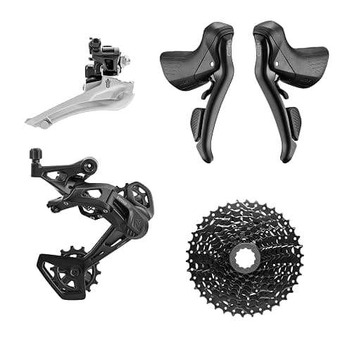microSHIFT Sword Black 2x9-Speed Groupset - Includes Brake/Shifters, Front Derailler Braze-On, Rear Derailleur Long Cage, 11-38t Cassette, Crankset Not Included - Image 1