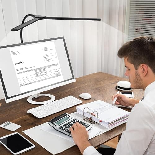 LED Desk Lamp for Home Office, Bright Double Head Desk Lamp with Clamp, Dimmable 5 Color Modes Desk Lighting, 12W Eye-Caring Architect Table Lamp for Workbench, Monitor, Reading, Study, 1400lm thumbnail 8