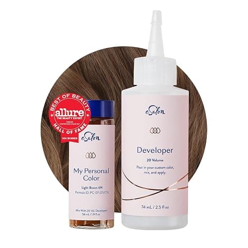 eSalon Permanent Hair Color & Hair Dye - Light Brown - Professional-Grade Ammonia-Free Personal Colorist for Up To 100% Gray Coverage on All Hair Types thumbnail 2
