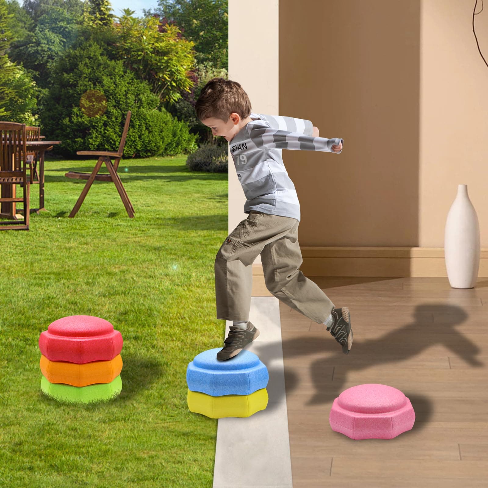 Stepping Stones for Kids – 6 pcs EPP Balance Sensory Kids Stepping Stones for Toddlers 1-3 for Indoor Outdoor Activity Promoting Toddler's Balance and Coordination Skills thumbnail 3