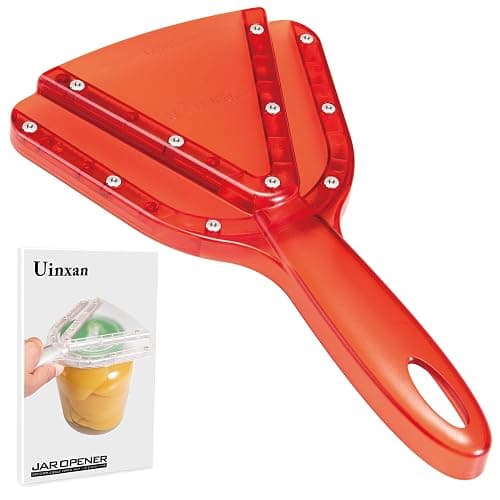 Uinxan Jar Opener for Weak Hand & Seniors with Arthritis,Easy Twist Off Bottle Caps,Patent | Unique Kitchen Gadgets, Christmas Gifts for Elderly/Women/Men (Red) - Image 1