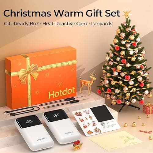 Hotdot Hand Warmers Rechargeable, Heat Levels (104–131°F), Real-Time Temp & Battery Display, Electric Hand Warmers, Fast Heating, Fits in Gloves/Pocket, Gifts for Women & Men thumbnail 2