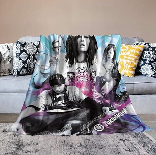 Tokio Band Hotel Super Soft Flannel Blanket Personality Fashion Air Conditioning Blanket Room Decor Bedding (40"x50"-E) thumbnail 6