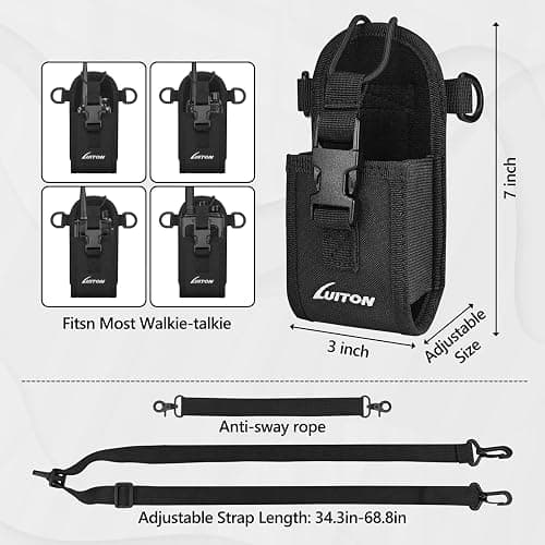 Radio Holster for Firefighter EMS EMT Bundle Set Includes Anti-Sway Strap for Radio Strap, Moveable Mic Holder,Radio Holder,Shoulder Strap Fits for Two-Way Ham Walkie Talkie Radio Scanner thumbnail 2