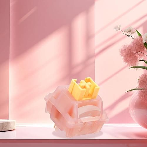Outemu Honey Peach Switches V3,Silent Keyboard Switches,Pre-Lubed Linear Mechanical Keyboard Switch,5-Pin Gaming Keyboard Switch(Honey Peach-70Pcs) thumbnail 4