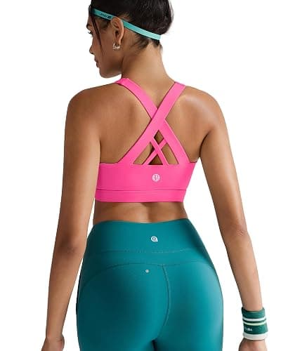 RUNNING GIRL Sports Bras for Women,Padded Strappy Sports Bras Criss-Cross Back Medium Support Sports Bras with Removable Cups thumbnail 5