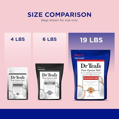 Dr Teal's Pure Epsom Salt Bulk Magnesium Sulfate USP, Fragrance Free, 19 lbs thumbnail 3