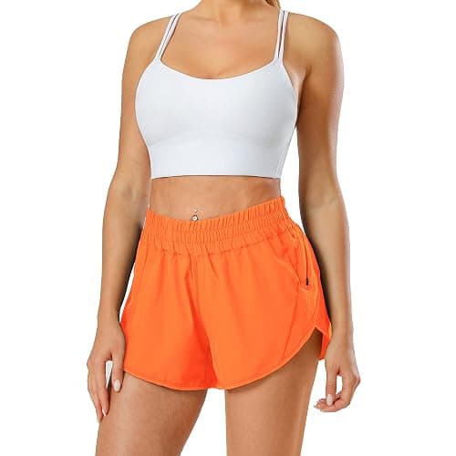 Aurefin Athletic Shorts for Women,Women's Quick Dry Workout Sports Active Running Track Shorts with Elastic and Zip Pockets thumbnail 5
