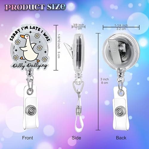 Funny Silly Goose Badge Reel Retractable ID Holder with Alligator Clip for Nurse Nursing Medical Worker & Teacher, Cute Acrylic Badge Accessories for RN CNA LPN Doctor thumbnail 3