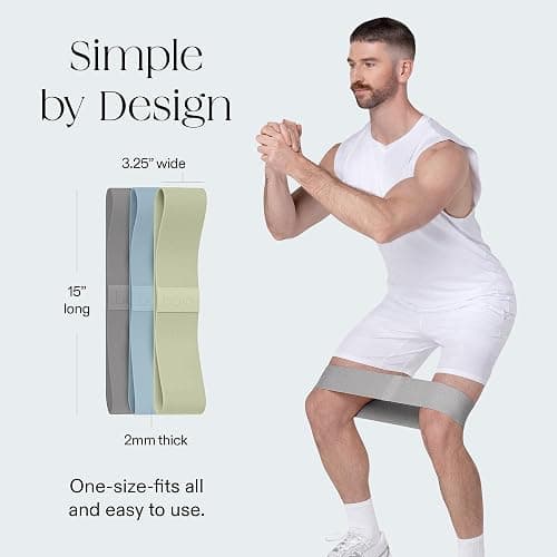 Bala Bands Resistance Bands for Women & Men - Fabric Exercise Bands for Working Out - Wrist, Ankle, Legs & Booty Bands - Workout Resistance Bands for Yoga, Pilates, Strength Training thumbnail 4