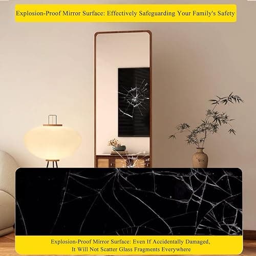 360º Swivel Full Length Mirror with 4-Tier Bookcase, Rotating Mirror with Shelves, 66.1×15.7in Full Body Standing Mirrors and Storage Rack for Bedroom, Living Room thumbnail 6