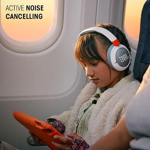 JBL Junior 470NC - Wireless Over-Ear Noise Cancelling Kids Headphones with JBL Safe Sound (<85dB), Fit for Kids, Parental Control with Customizable Volume & Playtime and 50Hr Battery Life (White) thumbnail 5