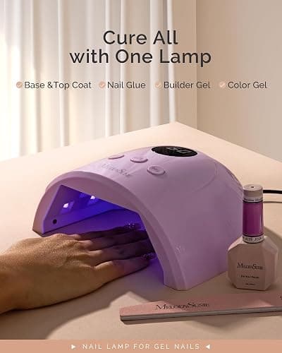 MelodySusie Compact Advanced UV LED Nail Lamp, P-Plus30F Nail Dryer with 3 Timers & Smart Sensor Cures All Gels, Especially Rhinestone Glue, Solid & Liner Gel Polishes for Advanced DIY at Home-Purple thumbnail 2