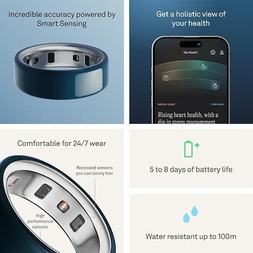 OURA Ring 4 Smart Ring - Ceramic Midnight - Size 7 | Sleep, Activity, Women’s Health, AI Advisor, Up to 8 Days of Battery Life, Size Before You Buy, Android & iOS Compatible thumbnail 4
