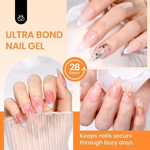 Beetles Nail Glue Gel Hands-Free, 20g Tipex Solid Nail Glue Gel for Acrylic Nails Extension, Press On Nails, 3D Nail Art, Soak off UV & LED, Beginner Friendly Long Lasting DIY Home Manicure thumbnail 2