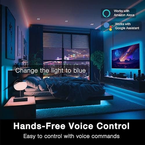 DAYBETTER Smart WiFi Led Lights, Tuya App Controlled, Work with Alexa and Google Assistant, Timer Schedule, RGB Strip Color Changing Décor for Bedroom Party Kitchen, 50ft thumbnail 2