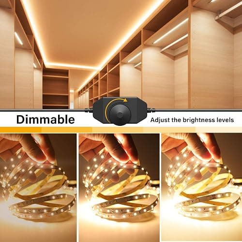 Onforu LED Strip Lights Warm White,32.8ft Dimmable 3000k Led Lights for Bedroom,Soft White Rope Light,2835 LEDs 12V Flexible Strip Tape Easter Lighting for Under Cabinet,Home,Kitchen,Bedroom,Christmas - 32.8FT - Warm White thumbnail 2