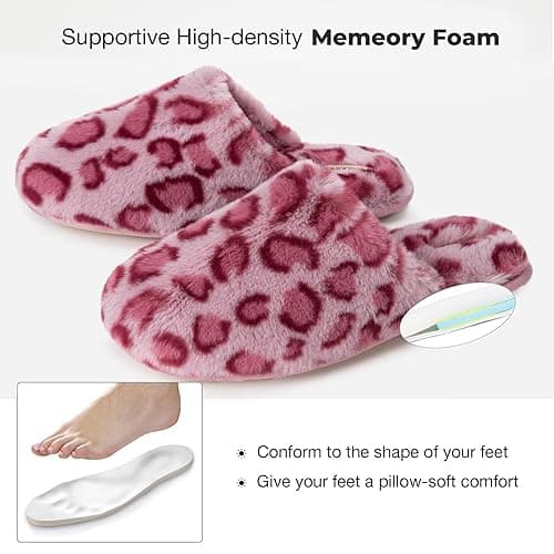 Snug Leaves Women's Fuzzy Scuff Slippers Soft Comfy Memory Foam Non-slip Indoor House Shoes thumbnail 7