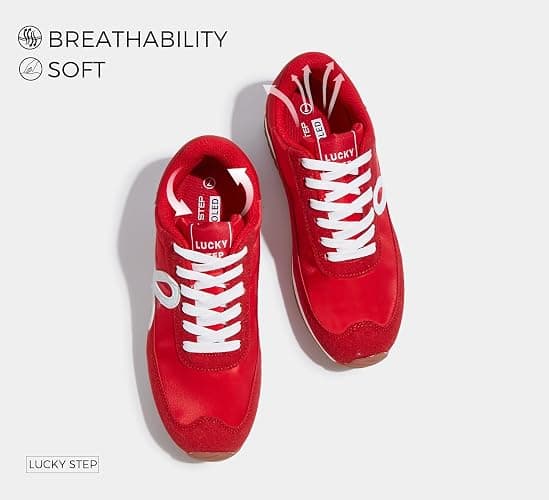 LUCKY STEP Women's Fashion Sneakers Trendy Stylish Low Top Classic Retro Casual Ladies Comfortable Running Walking Shoes thumbnail 5