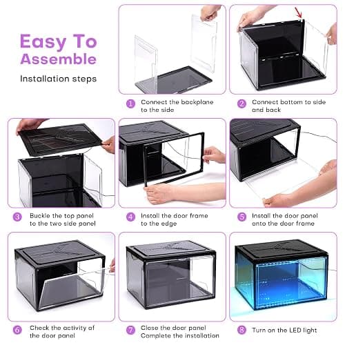 Oltraman LED Smart Shoe Boxes Display Case, Stackable Storage Organizers thumbnail 6