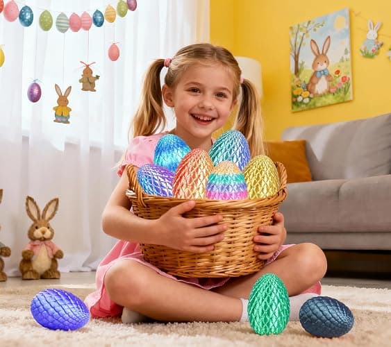 Small Dragon Eggs with Dragon Inside, 3D Printed Surprise Funny Gifts for Kids, Articulated Dragon Fidget Toys for Adults, Executive Desk Toys Office Room Décor (Pastel Rainbow) thumbnail 2