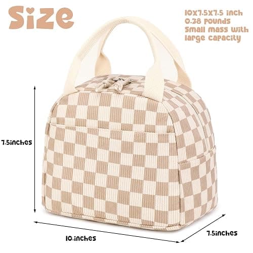 Bluboon Lunch Bag for Women Men Cute Corduroy Lunch Tote Bags Reusable Insulated Lunch Box Large Capacity Reusable Insulated Cooler for Work Picnic or Travel thumbnail 3