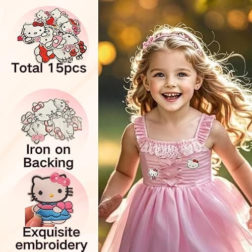 Mubal 15pcs Cute Cartoon Kids Embroidered Patches, Sew/Iron On Repair Applique Embroidery Patches for T-Shirt, Jackets, Jeans, Vests,Hats, Backpacks,Bags thumbnail 3