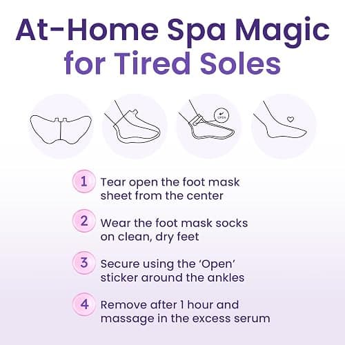 Foot Peel Mask for Hard Skin (6 pairs) Foot Mask for Cracked Heel Solution, Dry Feet Care with Lavender & Shea Butter, Dead Skin Remover, Exfoliating Socks for Women & Men, One Size Fits Most thumbnail 6