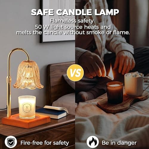 GODONLIF Candle Warmer Lamp with Timer Dimmable, Birthday Gifts for Women Mom, House Warming Gifts New Home Decor, Wax Melt Warmer for Jar Candles | Dimmable, with Timer, for Jar Candles, Birthday Gifts for Women Mom, House Warming Gifts, New Home Decor thumbnail 3