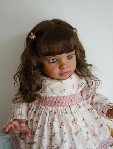 Anano Realistic Reborn Toddler Doll with Long Hair 26 Inch Pippa Reborn Dolls Real Life Like Silicone Babies That Look Real Looking Veins for Kids Age 3 Role Playing thumbnail 3